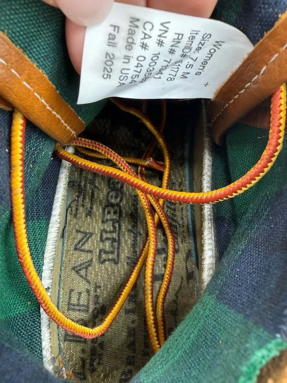 L.L.Bean Bean Boots Women 7.5 Brown Leather Duck Boots Plaid Modified Ankle
